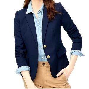 J. Crew Navy Blue Wool Schoolboy Blazer Sz 6